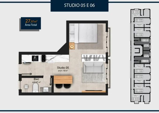 Studio no Ribeirão da Ilha - Pronto para morar - Sol da manhã com vaga - Foto 5