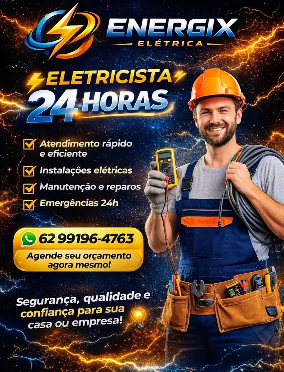 Eletricista residencial, predial e comercial.