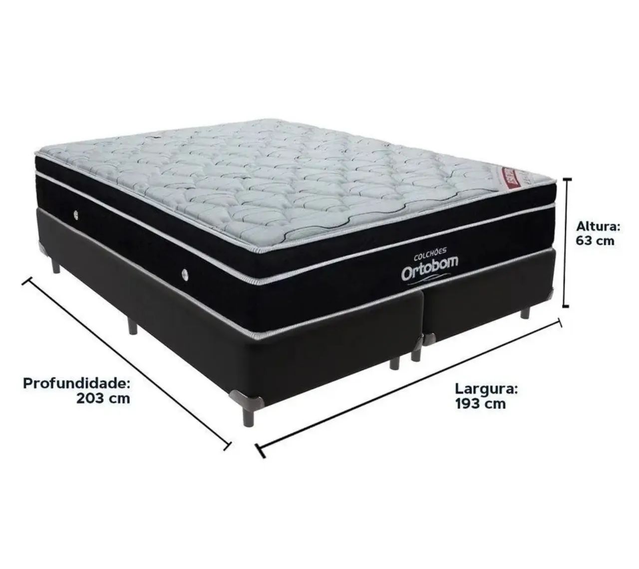 Cama + Box Colchão King Com Molas Ensacadas Ortobom - Foto 3