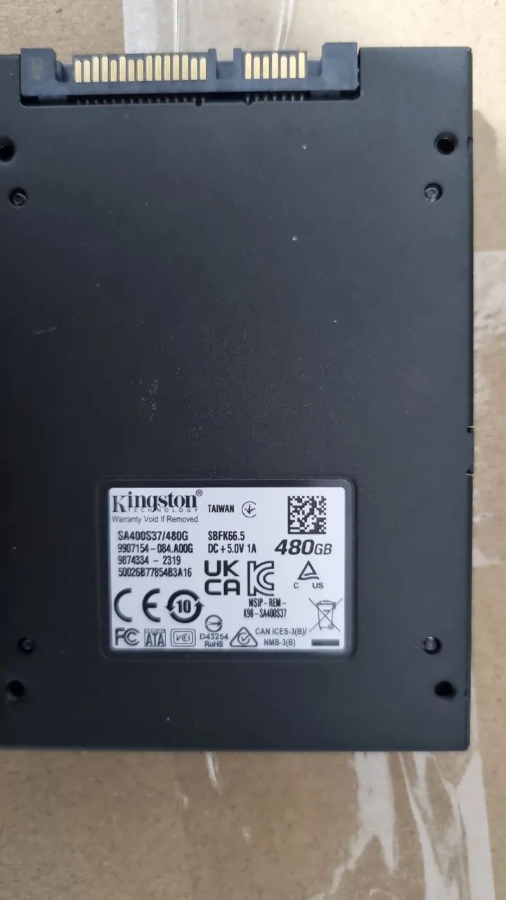 SSD Kingston 480 GB - 100% - Armazenamento - Anil, São Luís