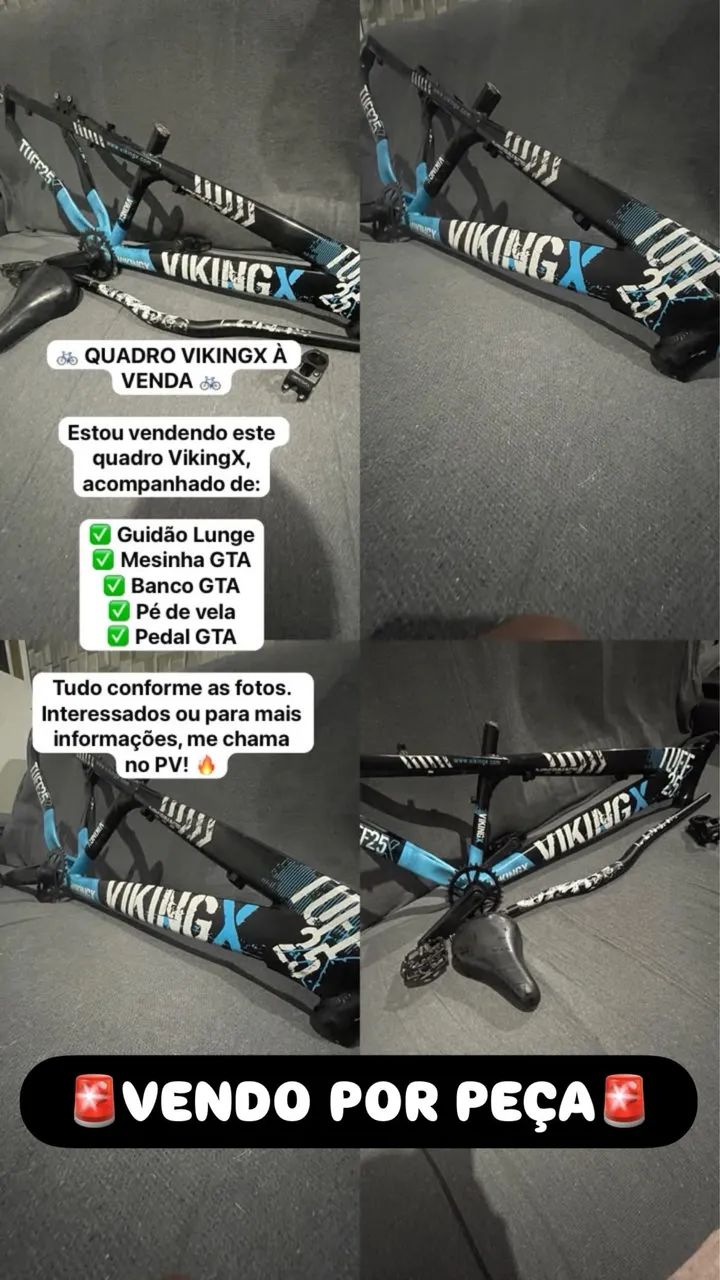 Vendo quadro de bicicleta Vikingx aro 26