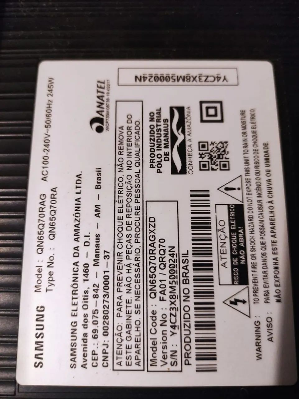 TV Samsung 65 polegadas (com avaria) - Foto 2