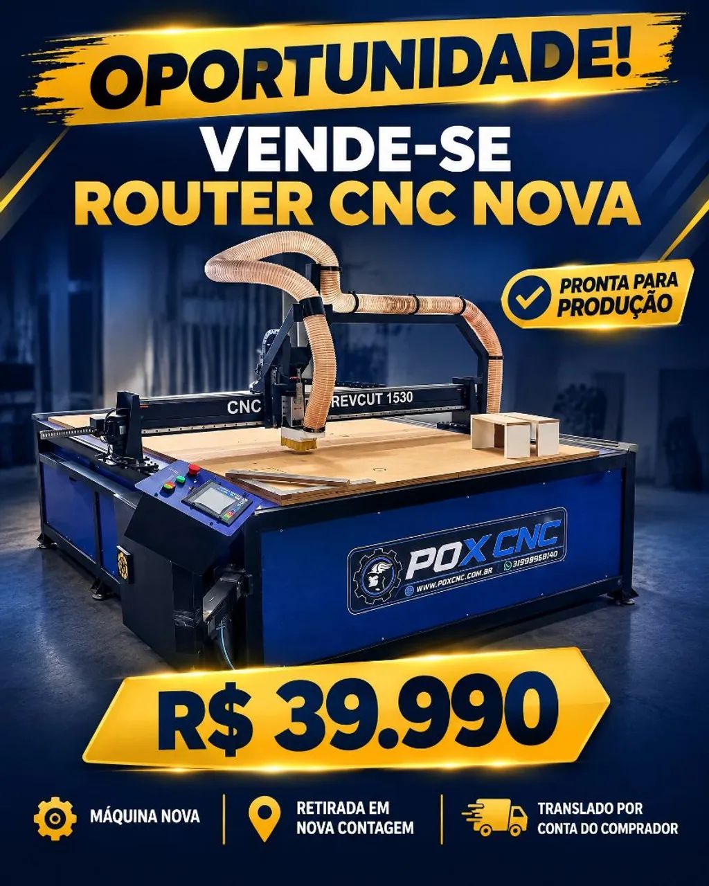 Houter CNC para MDF, ACM, compensado. Nova 