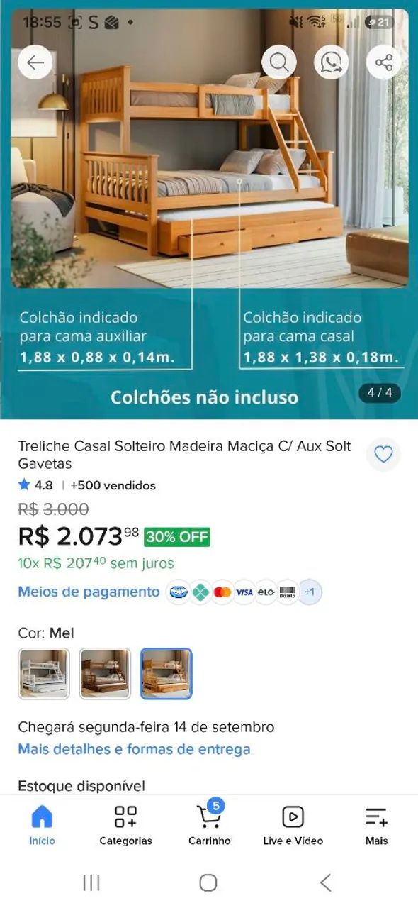 Triliche Madeira Maciça seminovo  - Foto 5