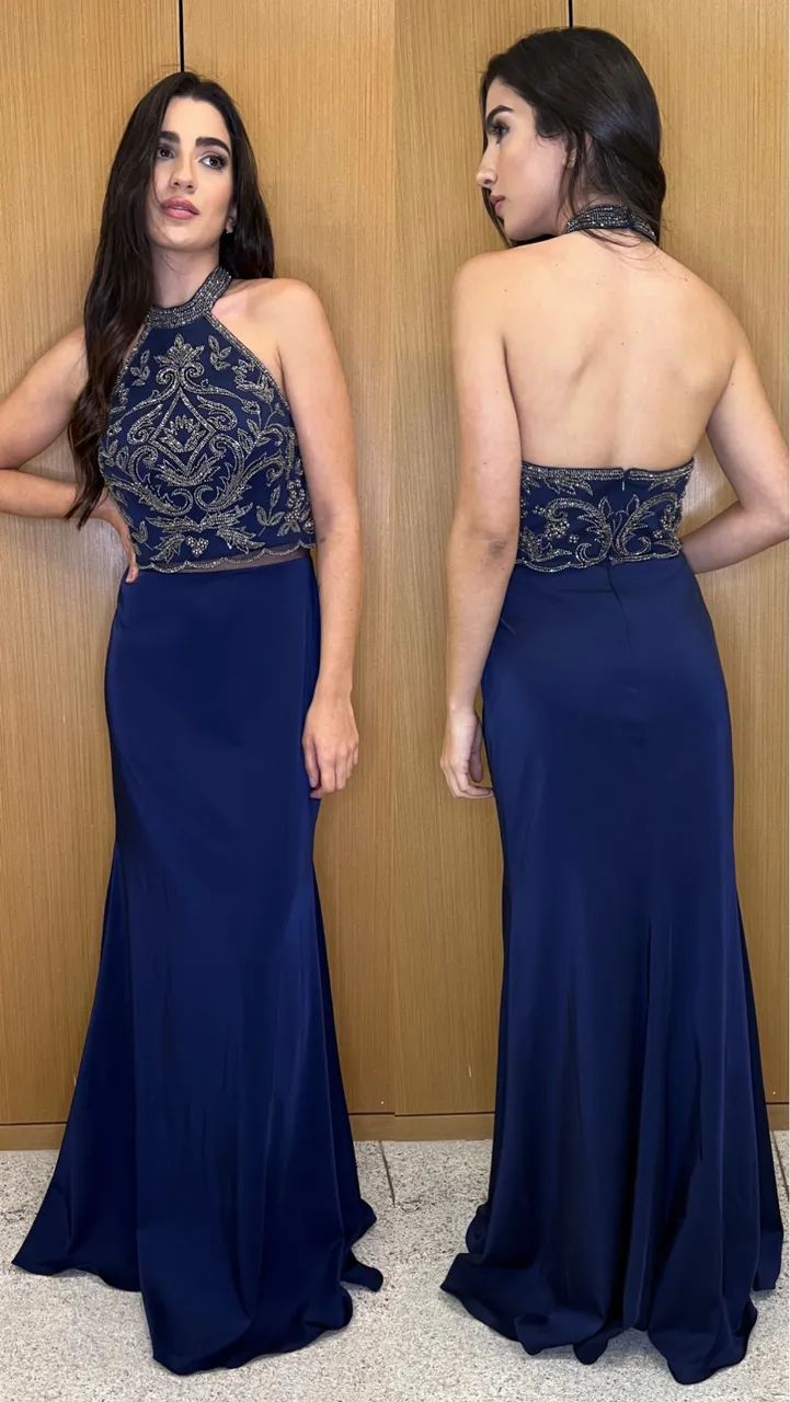 Vestido azul marinho