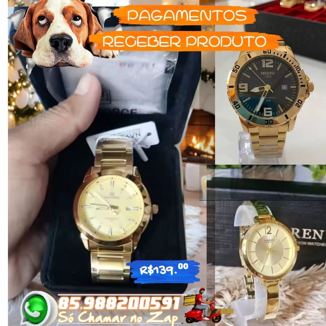 Relógio Curren Dourado Elegante e Refinado - Foto 4