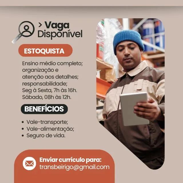 VAGA DE ESTOQUISTA LOGÍSTICO
