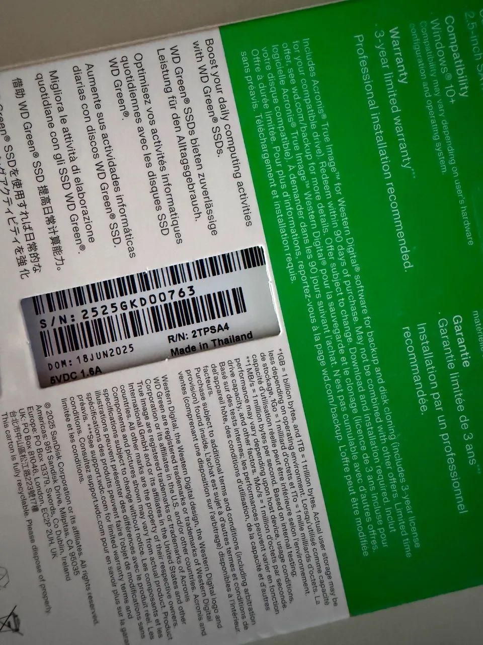 SSD SATA de 2,5 polegadas Western Digital WD Green de 2 TB, - Foto 3