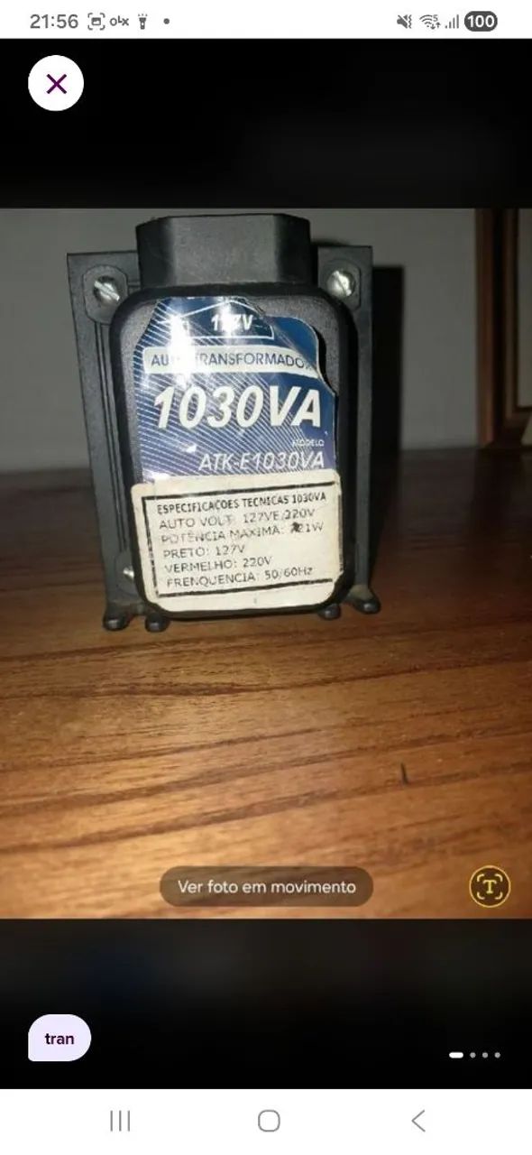 Transformador 1030 VA
