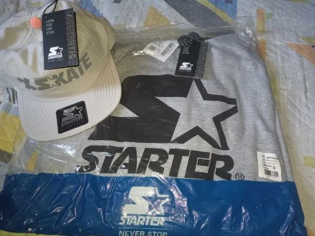 Kit Starter Moletom, bone aba reta e camiseta tam G