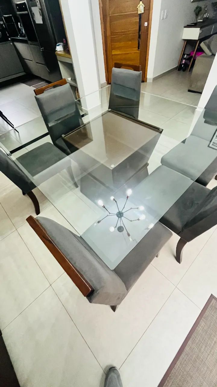 Mesa de jantar quadrada com 6 cadeiras - Foto 5