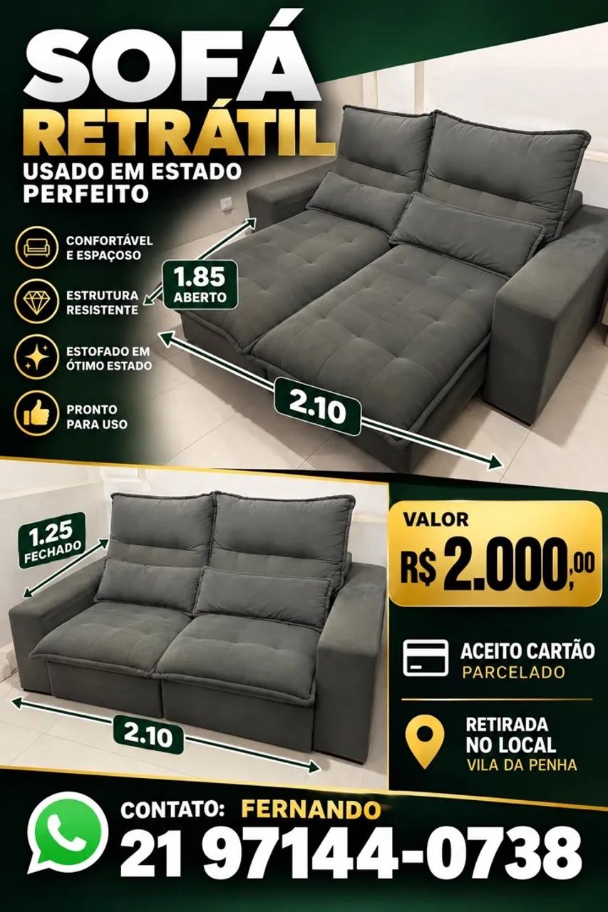 Sofá retrátil praticamente NOVO! 