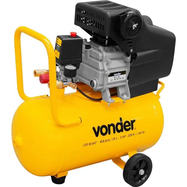 Motocompressor de ar, 8,0 pcm, 25 litros, MCV 25 VONDER 