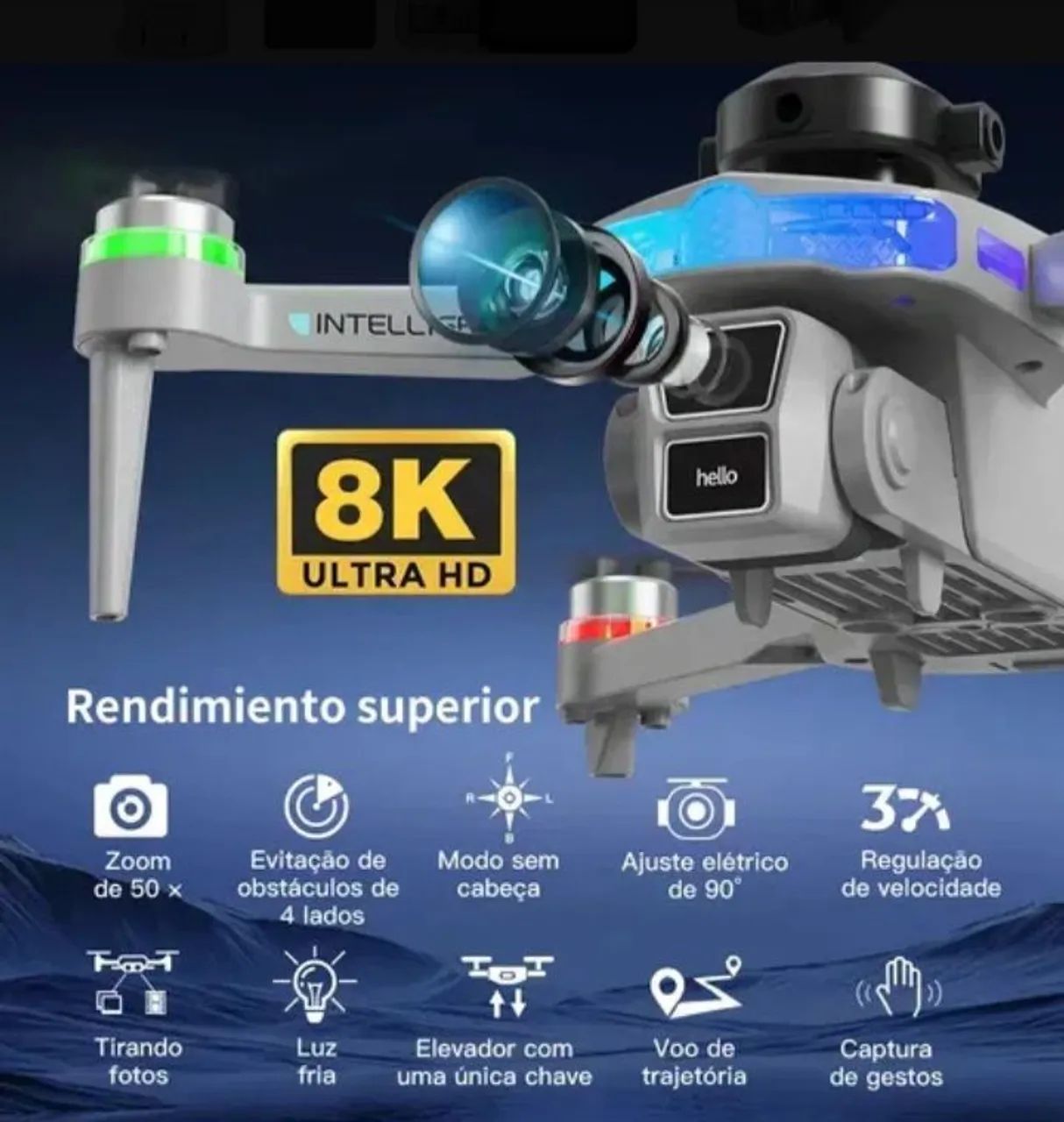 Drone Mini 8k Dual Camera Tela Controle Lcd - Foto 5