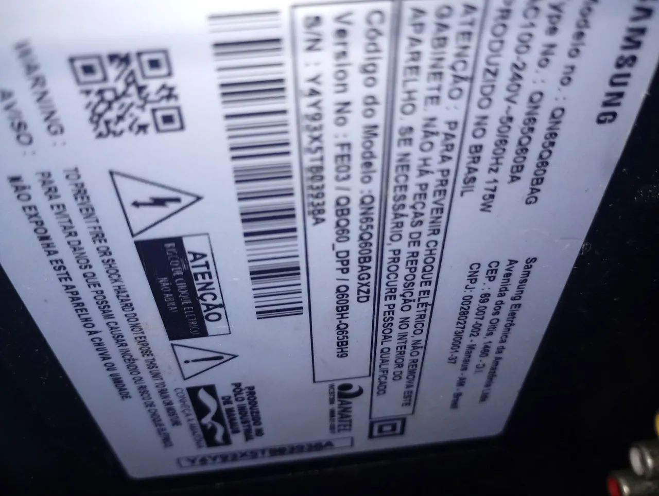 TV Samsung 65 polegadas 4K