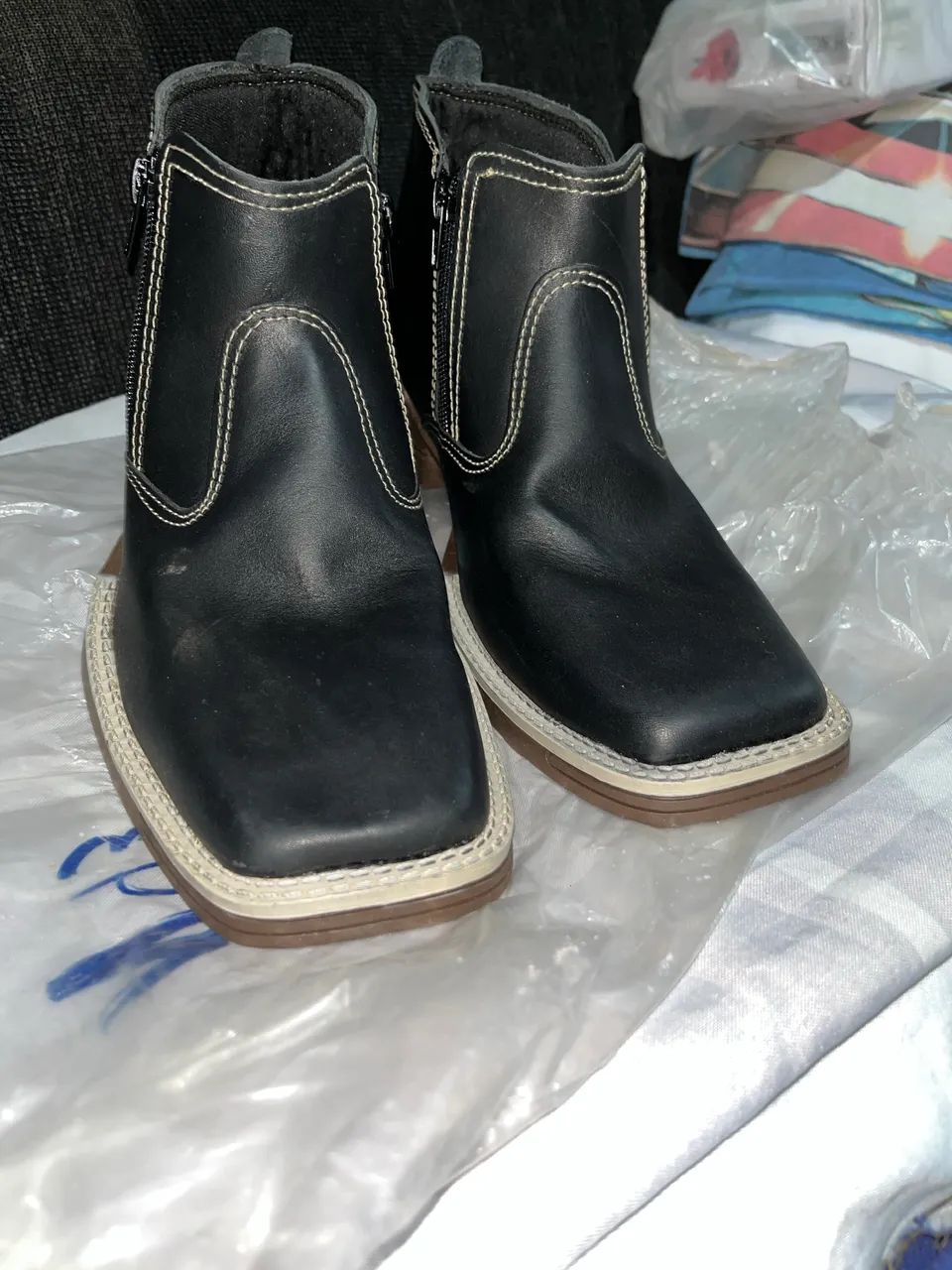 Botina couro legítimo N40 estilo contry 