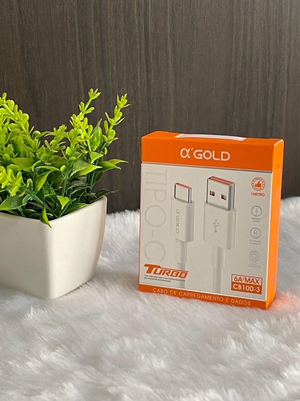 Cabo USB Tipo-C Turbo A?Gold CB100-3 6A Max - Carregamento Rápido e Transferência de Dados - Foto 3
