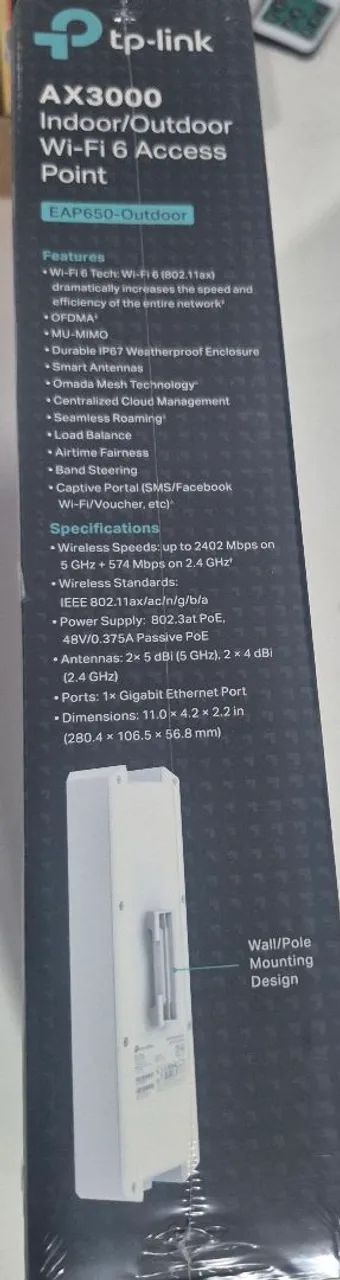 Access Point indoor/outdoor tp link wi fi 6 zerada  - Foto 2