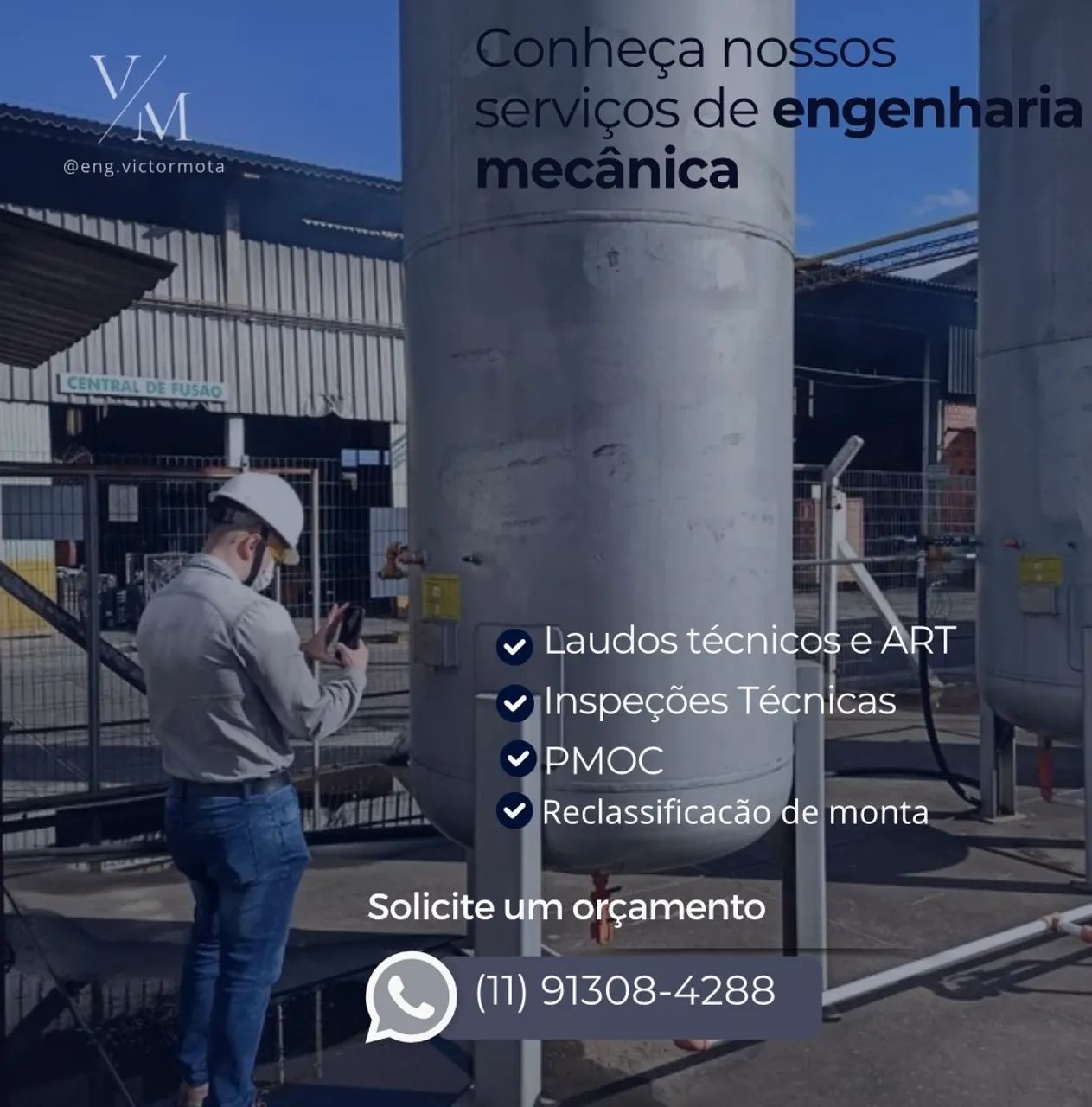 Engenheiro mecânico Victor Laudo técnico +  ART