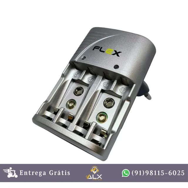 Carregador de Pilhas Aa/aaa/9v Fxc16 Bivolt Flex *ENTREGA GRÁTIS*