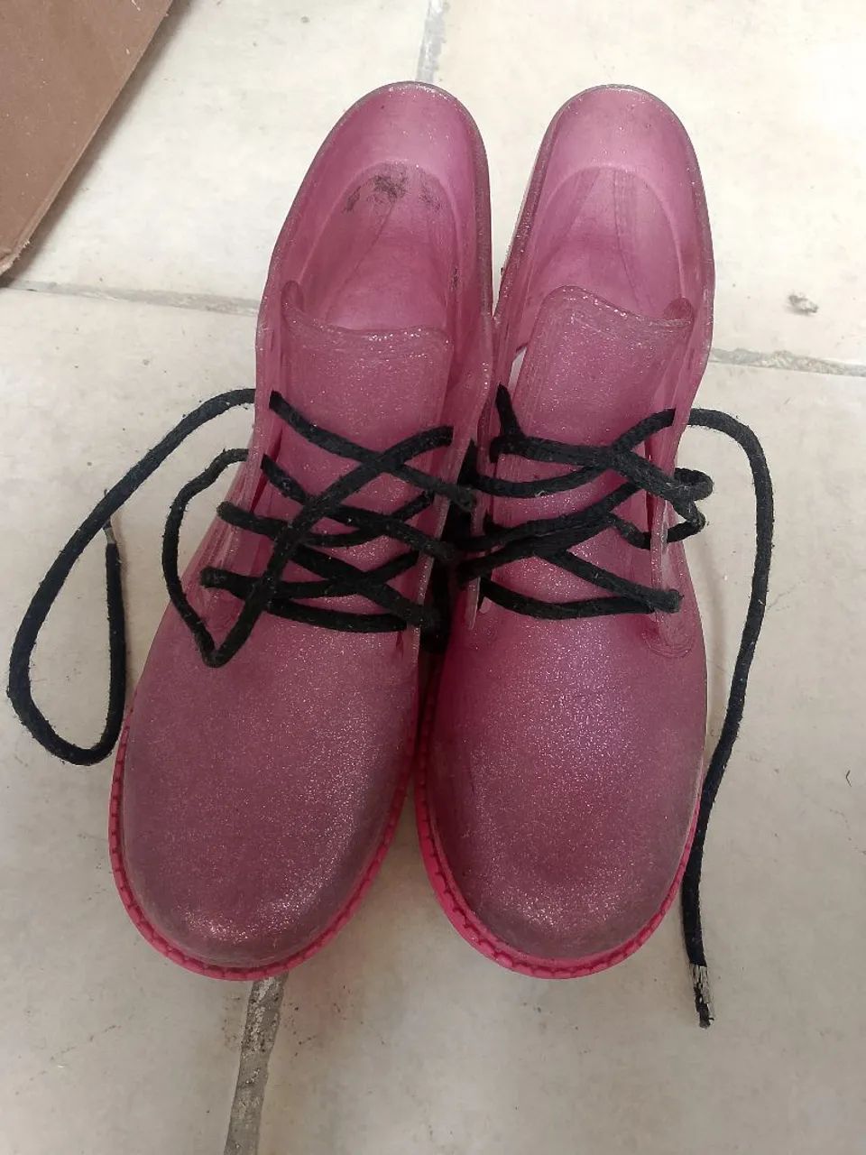 bota escolar para tempo de chuva rosa num 35  - Foto 4