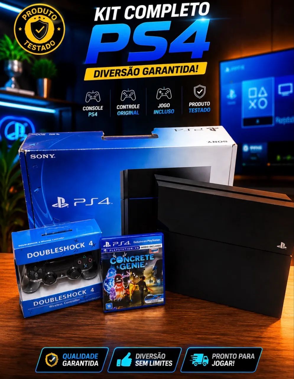 PS4 COM CAIXA E REVISADO ( ENTREGO !!!) - Foto 2