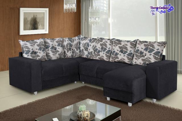 Sofá de canto 3x2 c/chaise ref:5070 Boareto #evkchaise32 