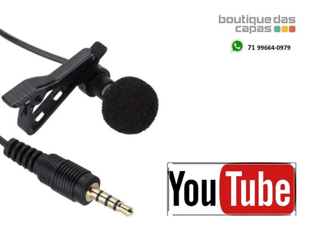 Microfone Lapela c Fio P3 p Celular Notebook Pc Youtuber mt-3302