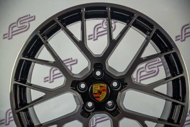 Rodas Porsche Macan Turbo Preto Diamantado 5x112 - 20x9 E 20x10 aro 20 duas talas - Foto 3