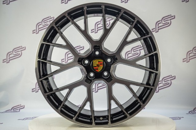 Rodas Porsche Macan Turbo Preto Diamantado 5x112 - 20x9 E 20x10 aro 20 duas talas