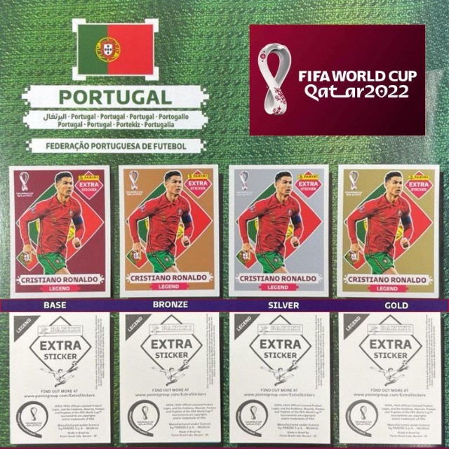 Figurinha Legend Gold Extra Cristiano Ronaldo Copa 2022