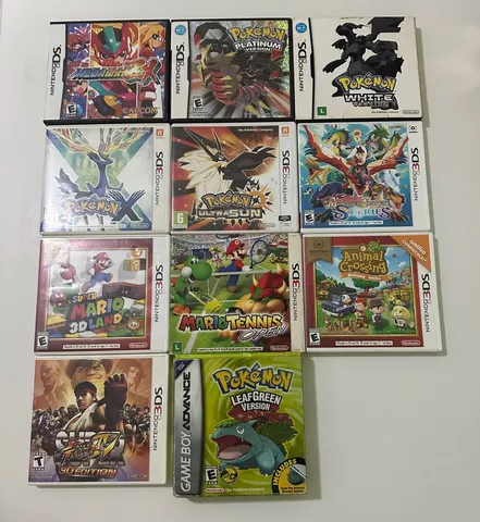 Jogos de Nintendo DS/3DS, Mário, Zelda, Pokemon Platinum, Black/White, etc.