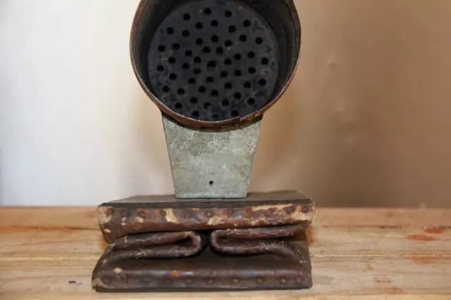 Fole Aquecedor Brasas - Metal Madeira / Couro - Anos 30 - Foto 2