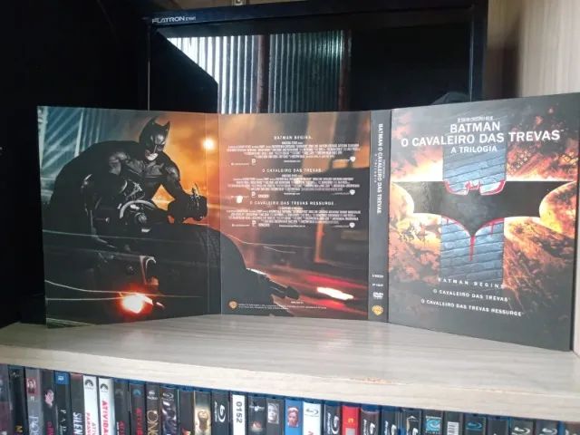 Trilogia DVD + Copo Batman Cavaleiro das Trevas Lenticular 6 DVDs