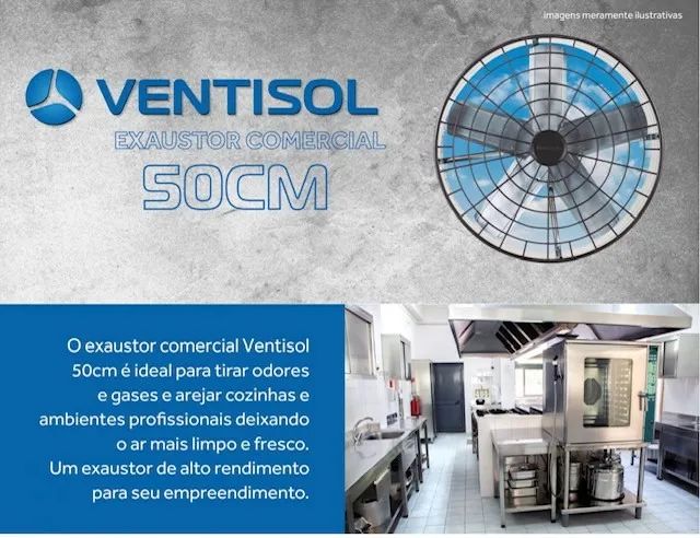 Exaustor / ventilador comercial 50 cm - ventisol - 30/40 CM - Foto 3
