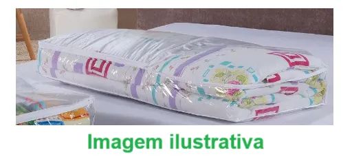 Organizador Multiuso Roupa De Cama branco com detalhe em verde tamanho 105 x 45 x 15 cm, - Foto 4