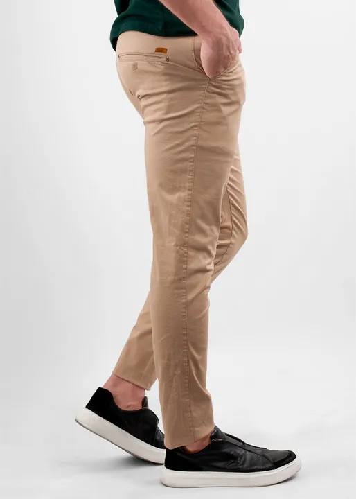 Calça Skinny Masculina Bege Alfaiataria Premium