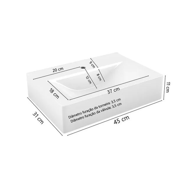 Cuba de marmorite prada branco .