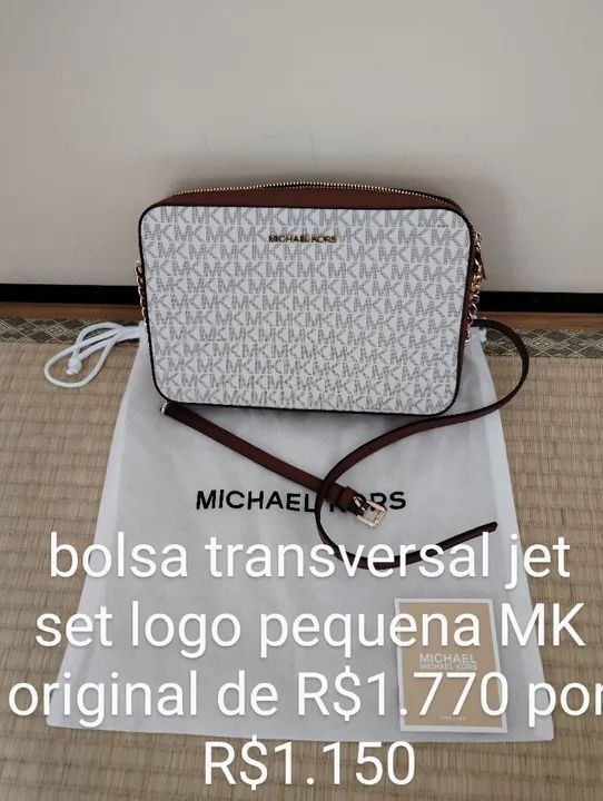 Bolsa Michael Kors transversal jet set logo pequena