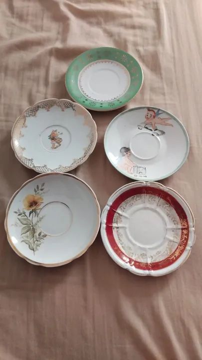 5 Pires de chá Porcelana Real