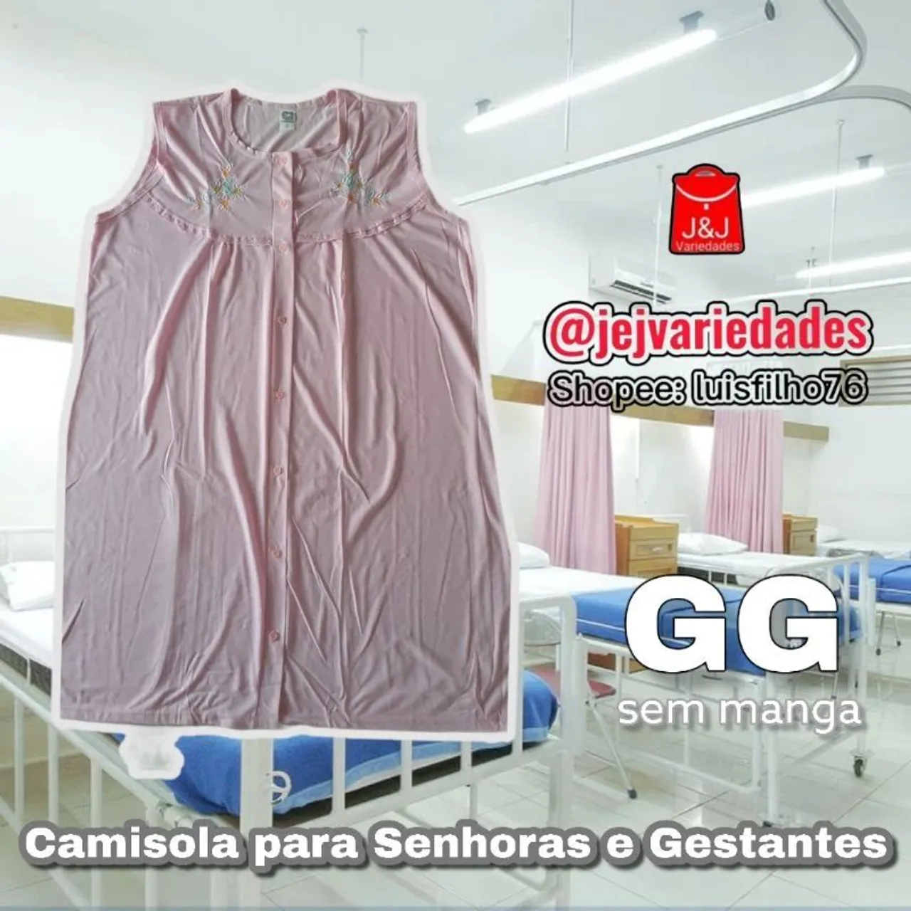 Camisola GG sem manga para senhoras ou gestantes
