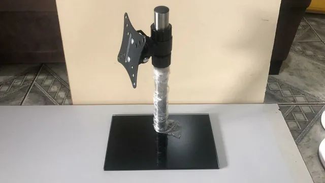 Suporte De Monitor C/ Base Em Vidro-brindex E Haste De Aço - Foto 2