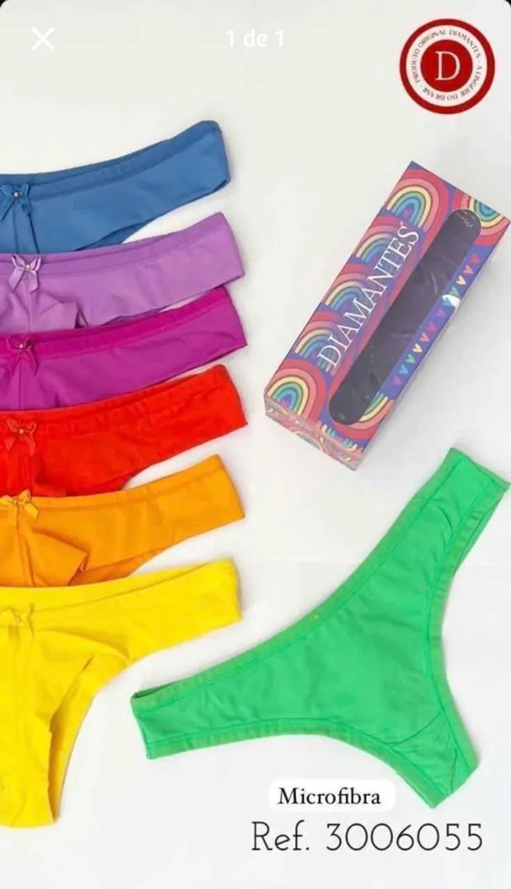 Kit 07 calcinhas fio dental DIAMANTES 