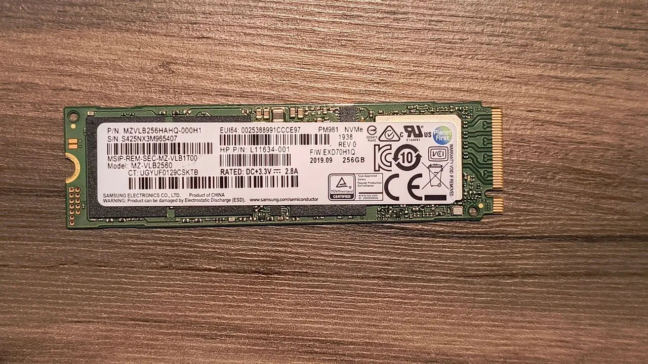 SSD Samsung 256GB NVMe M.2