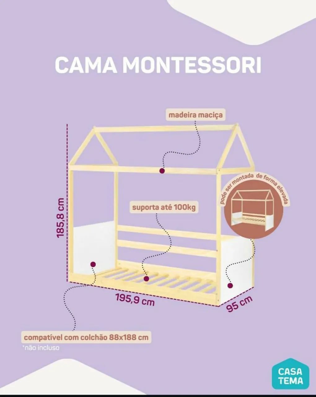 Cama montessoriana casinha de solteiro  - Foto 5