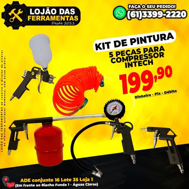 Kit de Pintura 5 Peças Para Compressor Intech