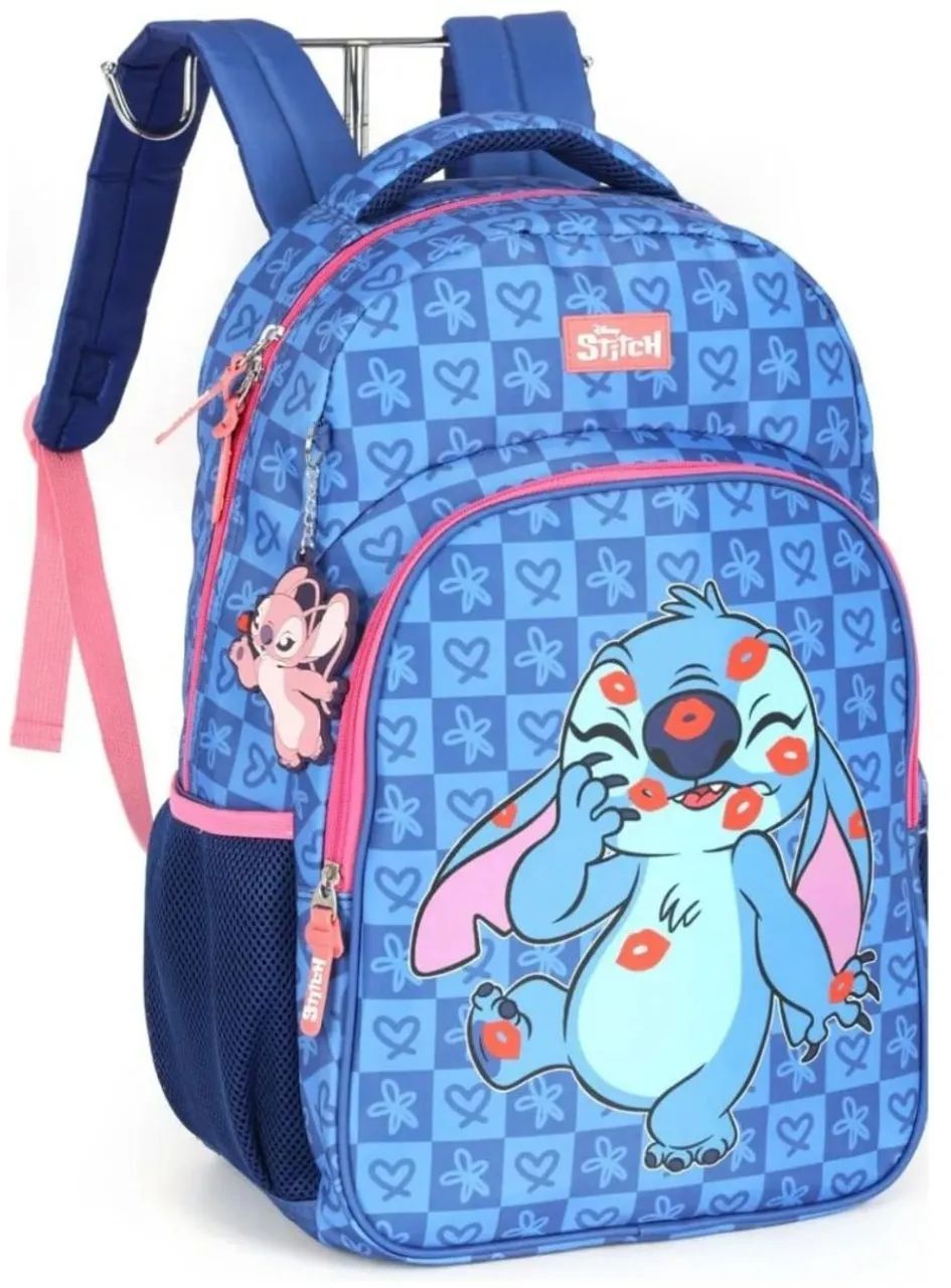 Kit Escolar Infantil Stitch - Mochila + Estojo Azul - Foto 5