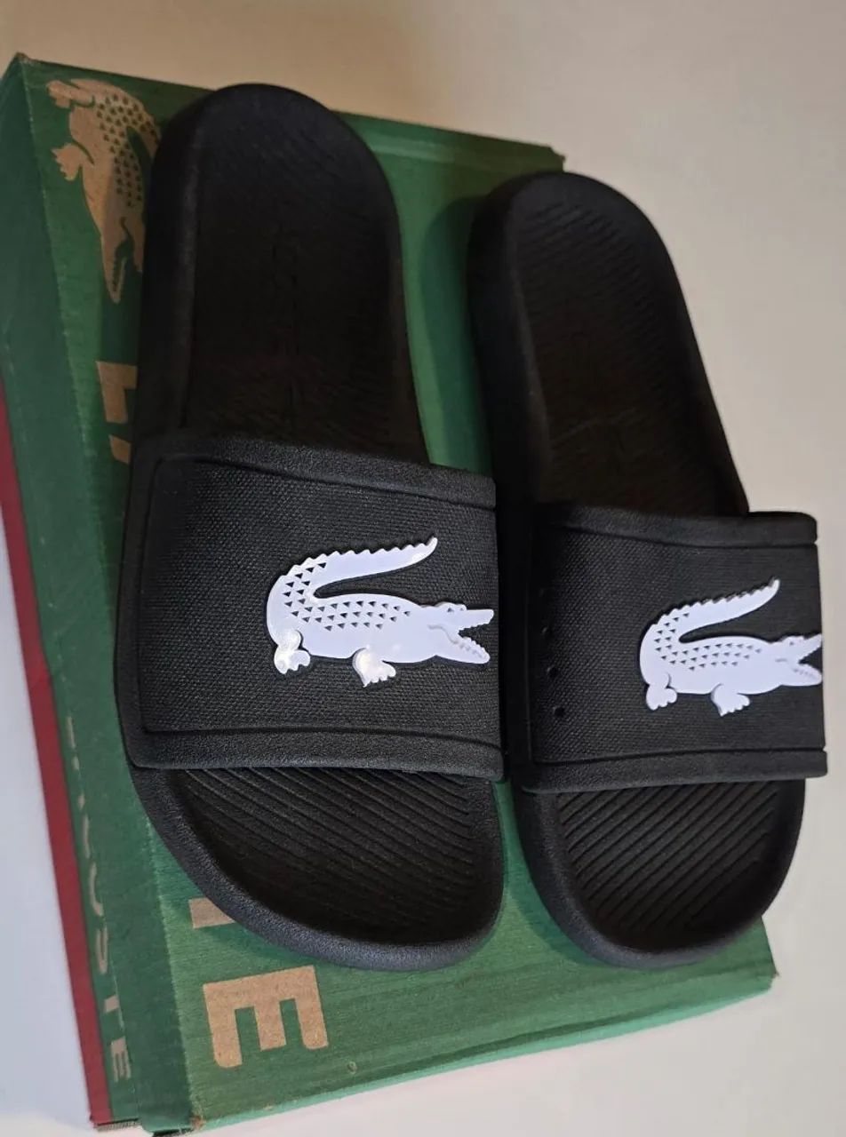 Chinelos Lacoste Branco - Foto 5