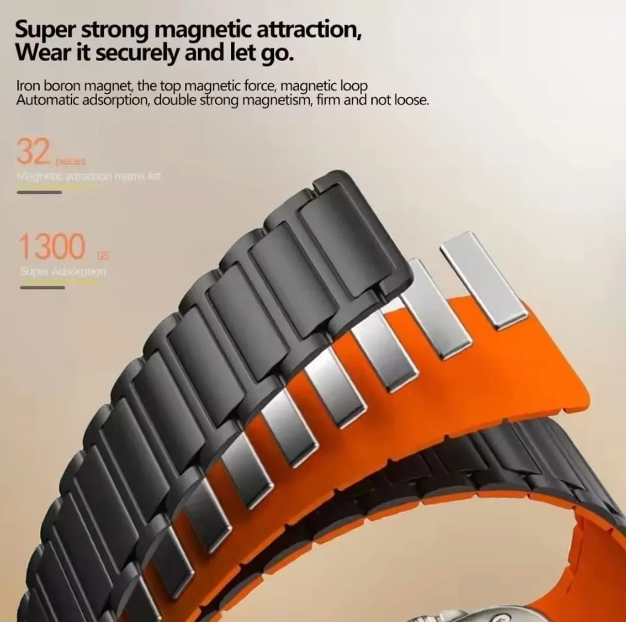 Pulseira para Apple Watch Magnética de silicone 42 a 49mm - Foto 4