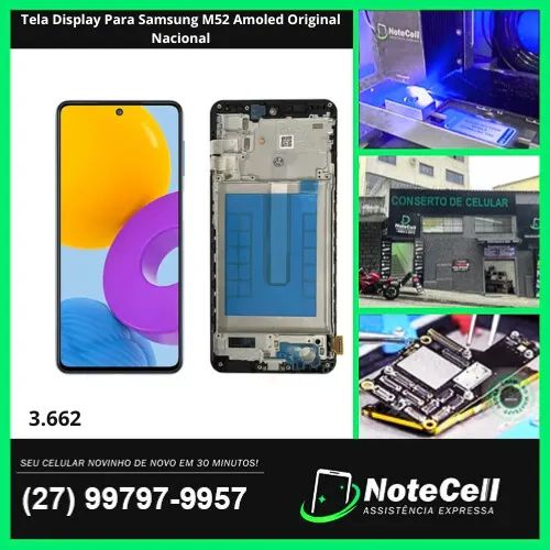 Tela Display Para Samsung M52 Amoled Original Nacional- Instalação Expressa Em 30 Minutos!